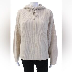 Jenni Kayne Womens Pullover Cashmere Hoodie Beige Size S LIKE NEW